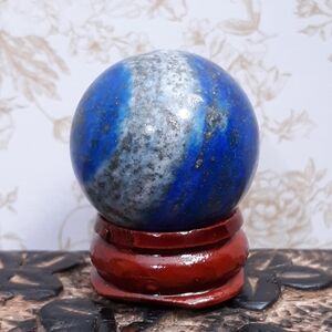 Lapis Lazuli Healing Crystal Ball Sphere Stone blue white gold